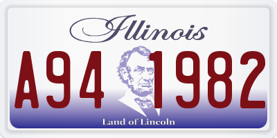 IL license plate A941982