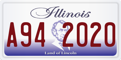 IL license plate A942020