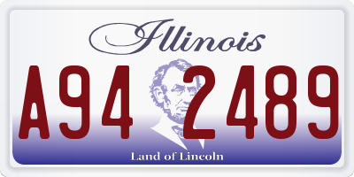 IL license plate A942489