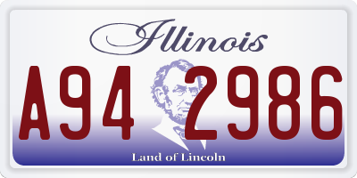 IL license plate A942986