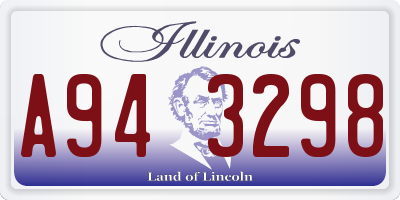 IL license plate A943298