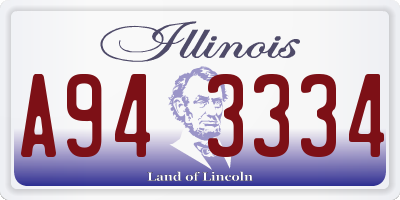IL license plate A943334