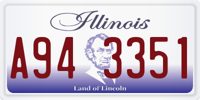 IL license plate A943351