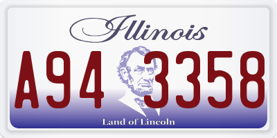 IL license plate A943358