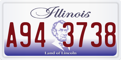 IL license plate A943738