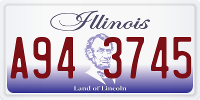 IL license plate A943745