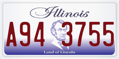 IL license plate A943755