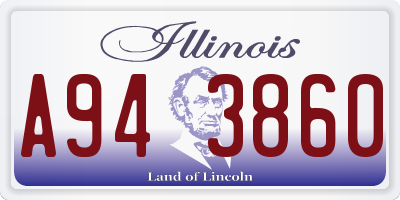 IL license plate A943860