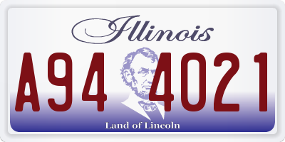 IL license plate A944021