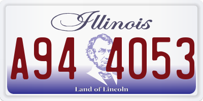 IL license plate A944053