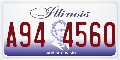 IL license plate A944560