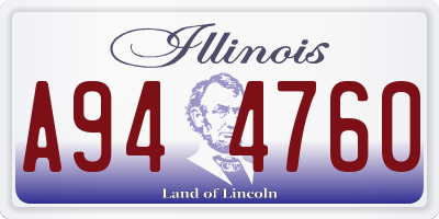 IL license plate A944760