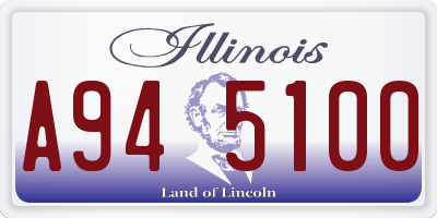 IL license plate A945100