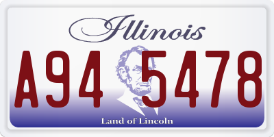 IL license plate A945478