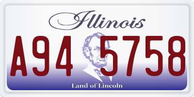 IL license plate A945758