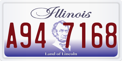 IL license plate A947168