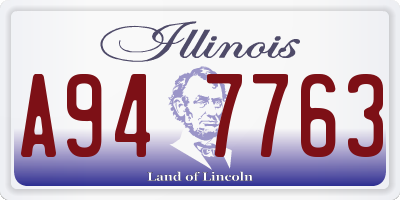 IL license plate A947763