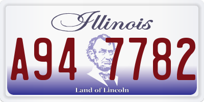 IL license plate A947782