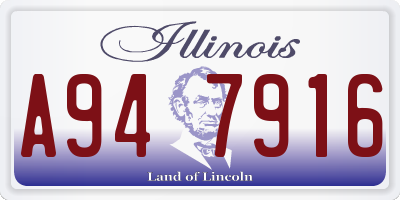 IL license plate A947916