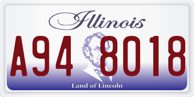 IL license plate A948018