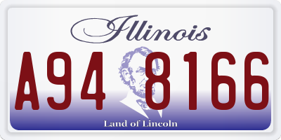 IL license plate A948166