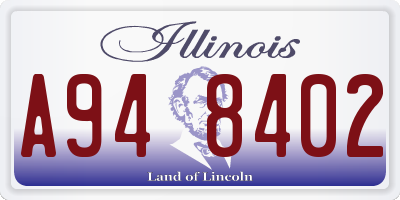 IL license plate A948402