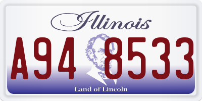 IL license plate A948533