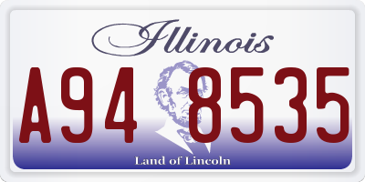 IL license plate A948535