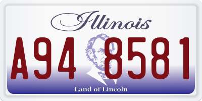 IL license plate A948581