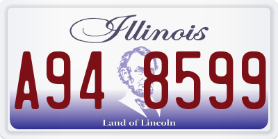 IL license plate A948599