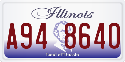 IL license plate A948640