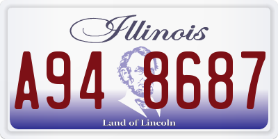IL license plate A948687