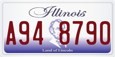 IL license plate A948790