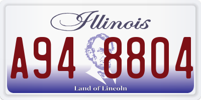 IL license plate A948804