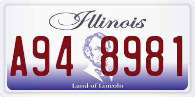 IL license plate A948981