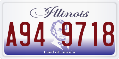 IL license plate A949718