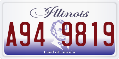 IL license plate A949819