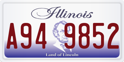 IL license plate A949852