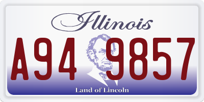 IL license plate A949857
