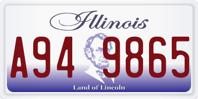 IL license plate A949865