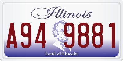 IL license plate A949881