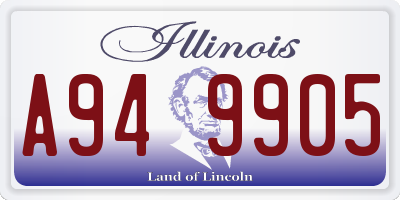 IL license plate A949905