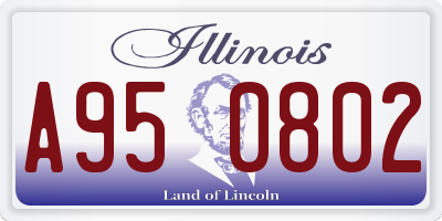 IL license plate A950802