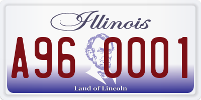 IL license plate A960001