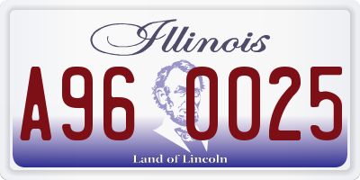IL license plate A960025