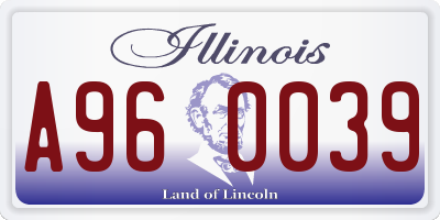 IL license plate A960039