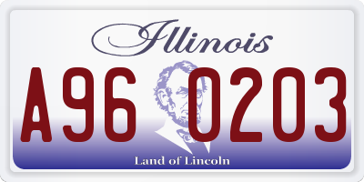 IL license plate A960203