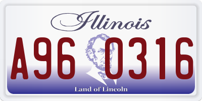 IL license plate A960316