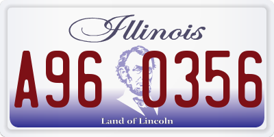 IL license plate A960356