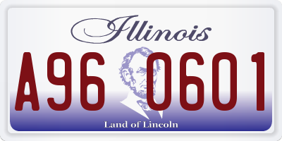 IL license plate A960601